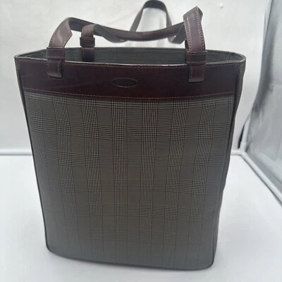 Bolso de Mano Vintage Tela OROTON y Cuero Borgoña De Sangre 13”x11”x5” Foto 1 de 4