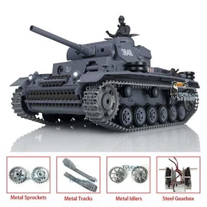 1/16 Henglong 7.0 Upgraded 3848 German Panzer III L RTR RC Tank Metal Tracks - Picture 1 of 12