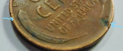 1939 P  Wheat Cent  REV. LAMINATION Error,   #RR39P - Image 1 of 4