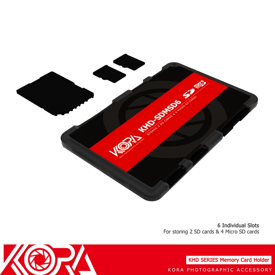 KORA Ultra Slim Wallet Memory Card Holder Fit 2 SD+4 Micro SD Cards Compact Case - Image 1 of 1