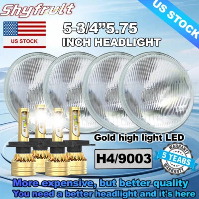 For Buick Riviera 1963-1974 4PCS 5 3/4" 5.75 inch Round LED Headlights High/Low/ Foto 1 de 4