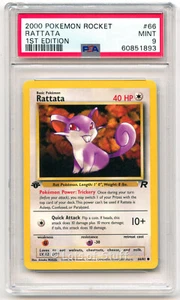 PSA 9 MINT Rattata Team Rocket 1st Edition 2000 Pokemon WOTC 66/82 -93 - Picture 1 of 2