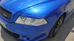 HEADLIGHT EYEBROWS FOR SKODA OCTAVIA MK2 (2004-2009) ABS PLASTIC GLOSS BLACK - Picture 1 of 3