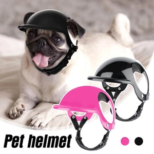 Haustier Hundehelm mit Ohrloch Helm Haustier Schutzhut Outdoor Hund Katze Mode Kappe. - Bild 1 von 17