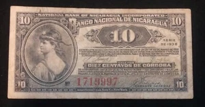 Nicaragua 10 Centavos 1938 ss 🇳🇮 Pick 87 Somoza Signature.  - Bild 1 von 2