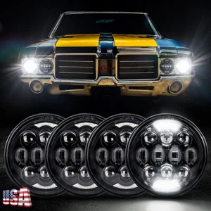 Faros LED proyector 5,75"" 5-3/4"" H5001 H5006 transparente haz sellado alto/lo negro - Imagen 1 de 9