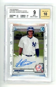 Jasson Dominguez 2020 Bowman Chrome 1st Auto BGS 9 Yankees 10 Auto - Imagen 1 de 2