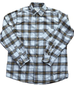 Folk Clothing Hemd Größe 2 Herren braun weiß Flanell kariert langarm - Bild 1 von 9