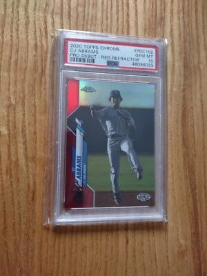 2020 Topps Chrome Pro Debut CJ Abrams RED REFRACTOR 05/10 SD PADRES PSA 10 - Image 1 of 4