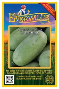 1 Oz Charleston Gray Watermelon Seeds - Everwilde Farms Mylar Seed Packet - Picture 1 of 3