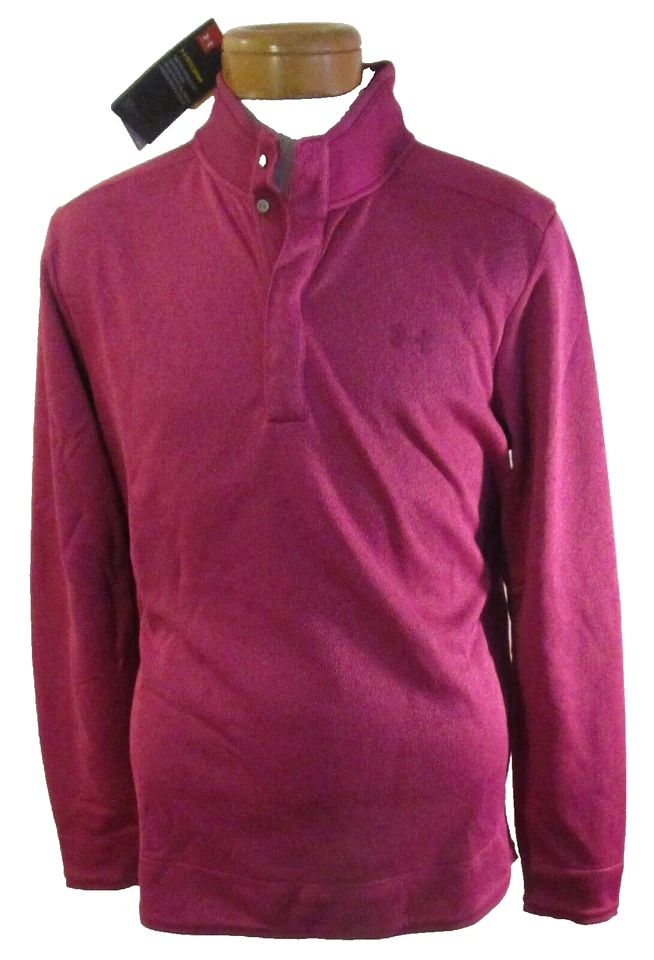 Under Armour Mens Golf ColdGear Snap Mock Neck Sweater Maroon Size XL 1329832