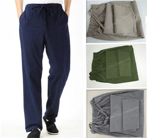 100% Cotton Kung Fu tai chi martial arts pants wing chun Bruce Lee Trousers Mens - Bild 1 von 11