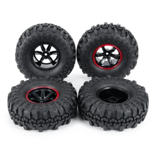 110mm 1.9 Inch Rubber Tire & Plastic Wheel Rim Set for 1:10 RC Axial Crawler New - Picture 1 of 15