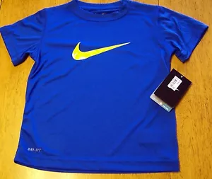 CAMISA SWOOSH NIKE AZUL REAL DRI-FIT LOGO CAMUFLAJE NUEVA CON ETIQUETAS Niño Talla 4 - Imagen 1 de 2