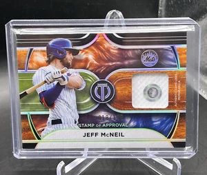 2022 Topps Tribute Stamp of Approval Relics SP #d 018/199 Jeff McNeil #SOA-JM - Picture 1 of 3