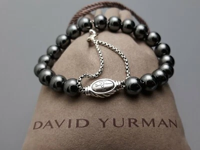 Браслет с духовными бусинами женский David Yurman серебро 925 пробы с гематитом - Изображение 1 из 4