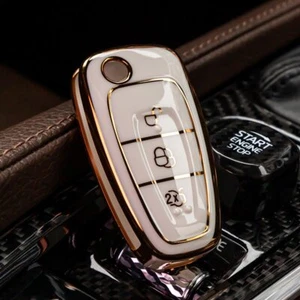 TPU Key Fob Cover Case Shell for Ford Fiesta Focus Mondeo Ecosport Kuga White - Picture 1 of 6
