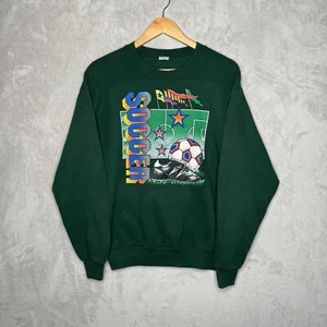 Vintage Men’s Soccer Crewneck Size Medium Preowned Green - Picture 1 of 7