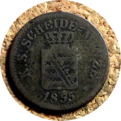 elf Germany Saxony Albertine Line Kingdom Neu Groschen 10 Pfennig 1855 F - Image 1 of 2