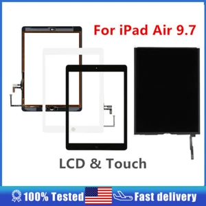 Lot Touch Screen Digitizer LCD Display w/Button For iPad Air 1 A1474 A1475 A1476 - Picture 1 of 15