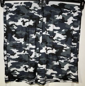 DEVOPS Camo Grey Men's Loose-Fit 10" Workout Gym Shorts with Pockets-Size 3XL - Picture 1 of 8