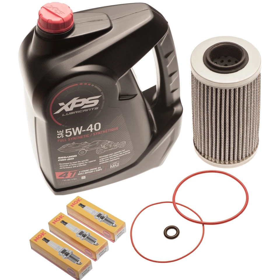 Sea Doo 300HP Oil Change Kit W/ Filter O Rings & Spark Plugs RXPX RXTX GTX 300 - Image 1 of 1