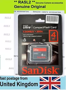 4GB SanDisk Compact Flash CF Memory Card for Canon EOS 5D,7D, Nikon D800, D700 - Picture 1 of 7