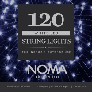 Noma 120 Indoor/Outdoor Multi-Action Christmas Xmas Lights with Timer - White - Picture 1 of 8