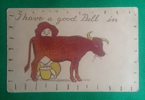 Early 1900's Vintage Postcard "I Have A Good Pull In" Unused - Picture 1 of 2