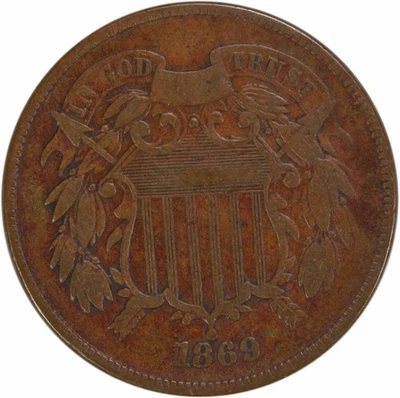 1869 Two Cent Piece VF Uncertified #925 - Image 1 of 2