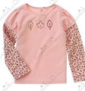 Nueva Camisa Top Gymboree Hojas Cosecha Niñas Talla 6 Rosa Manga Doble - Imagen 1 de 3