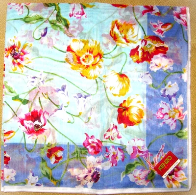 KENZO *Pañuelo de colección flores azules 45 cm/HIEDAFJ Foto 1 de 4