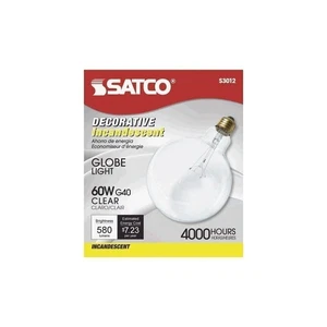 Satco 60W Clr 5" Globe Bulb - Picture 1 of 1