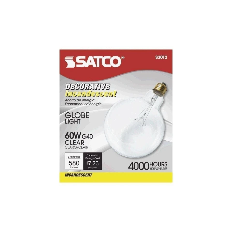 Satco 60W Clr 5" Globe Bulb - Image 1 of 1
