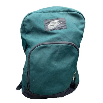 Mochila vintage Nike Forrest verde años 90 blanca centro de etiquetas Swoosh escuela lona Foto 1 de 4