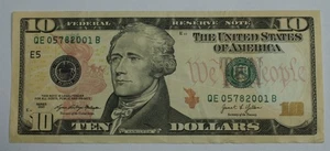 SN746 2021 $10 Ten Dollar Bill Ink Error Smear on the Serial Number - Picture 1 of 3