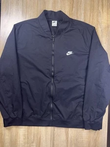 Chaqueta de bombardero Nike Sportswear Essential tejida sin forro para hombre 3XL negra cremallera completa - Imagen 1 de 12