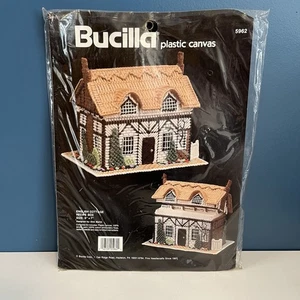 VTG Bucilla Craft Kit English Cottage RECIPE BOX Kitchen Plastic Canvas 6"x7" - Picture 1 of 6