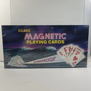 Vintage Kling Winddicht Magnetisch Spielkarten & Brettspiel Hergestellt in den USA Neu - Bild 1 von 9