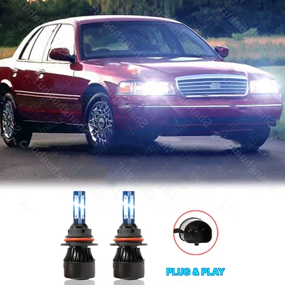 Lâmpadas de farol de LED feixe alto/baixo para Ford Crown Victoria 1998-2011 9007 10000K - Imagem 1 de 4