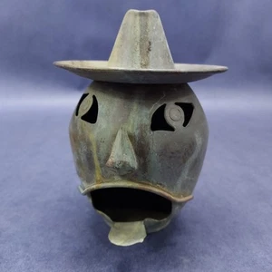 Vintage Teelicht Windlicht Aschenbecher Metallarbeit Kunst Skulptur 60er Artes de Mexico - Bild 1 von 18