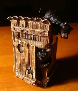 Estatuilla adorno de oso negro casa de campo de vacaciones decoración de cabaña de Navidad nueva - Imagen 1 de 1