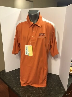 Masco Cabinetry Мужская рубашка-поло для гольфа большой оранжевый белый полиэстер новый с Ярлыками - Изображение 1 из 4