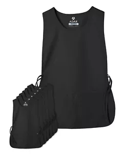 Adar Women's 6 Pack Cobbler Bib Apron Adjustable 2 Sides Ties Front Pockets - Picture 1 of 140