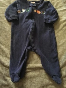Gerber Boys Navy Blue Sports Football Baseball Star Sleeper Pajamas 0-3 Months - Picture 1 of 6