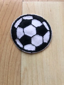 Soccer Ball Futbol Applique Patch Iron On or Sew On 2" Diameter Black White - Picture 1 of 2