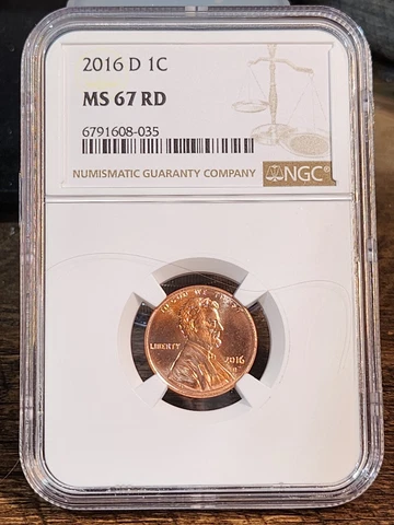 2016 D Lincoln 1c, NGC Graded MS 67 RD, 035 Cover