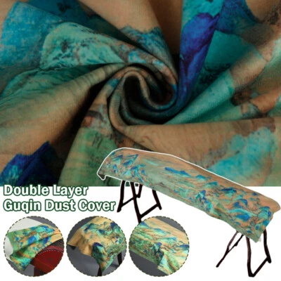 Chinese Landscape Painting Printed Guzheng Cover Pendant Velvet Dustproof - Image 1 of 4