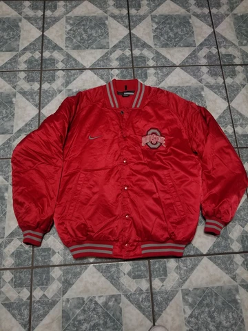 Nike Ohio State Buckeyes Satin Varsity Jacket Mens XL Cover