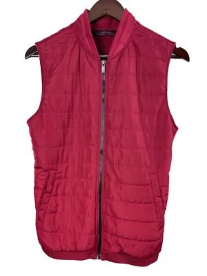 Zara Man Basic Full Zip Vest Nylon Front Fleece Back Men's Size Small - Image 1 of 4